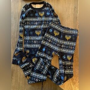 Hanna Andersson Hanukkah Menorah Long John Organic Unisex Pajama Set Size 14